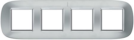BTicino HB4802/4XC Axolute декоративные накладки в форме эллипса, метализированные, цвет зеракльный алюминий, на 2+2+2+2 модуля