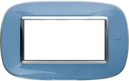 BTicino HB4804DZ Axolute декоративные накладки в форме эллипса, прозрачные, цвет голубая карамель, на 4 модуля
