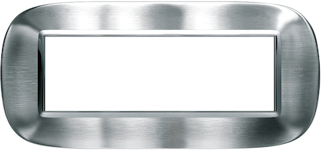 BTicino HB4806AXS Axolute декоративные накладки в форме эллипса, сталь, цвет фактурная сталь Alessi, на 6 модулей