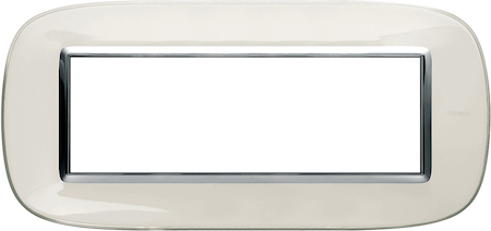 BTicino HB4806DB Axolute декоративные накладки в форме эллипса, прозрачные, цвет белая карамель, на 6 модулей
