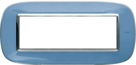 BTicino HB4806DZ Axolute декоративные накладки в форме эллипса, прозрачные, цвет голубая карамель, на 6 модулей