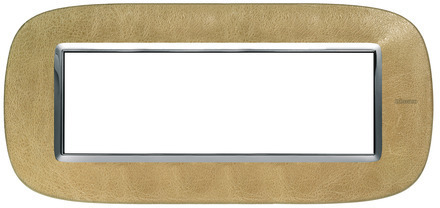 BTicino HB4806SLC Axolute декоративные накладки в форме эллипса, кожа, цвет песок, на 6 модуля