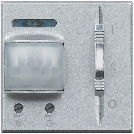 BTicino HC4432 Axolute Выключатель с пассивным ИК-датчиком движения – время выключения от 30 с до 10 мин., 2 модуля, цвет алюминий