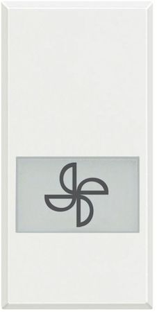 BTicino HD4921LE Axolute Клавиши с подсвечиваемыми символами для выключателей в дизайне AXIAL - 1 модуль, вентилятор, цвет белый