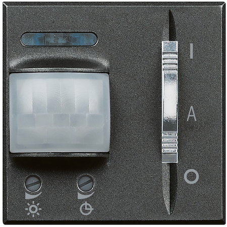 BTicino HS4432 Axolute Выключатель с пассивным ИК-датчиком движения – время выключения от 30 с до 10 мин., 2 модуля, цвет антрацит