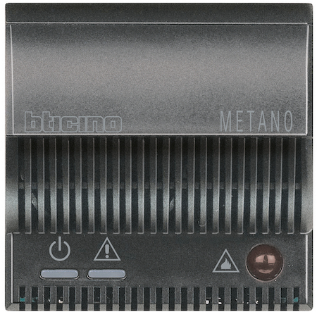BTicino HS4511/12 Axolute Детектор метана со световой и звуковой сигнализацией (85 дБ), внутренняя автоматическая диагностика, управление повторителями сигналов, 12 В~/= – 2 модуля, цвет антрацит