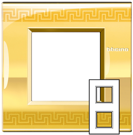 BTicino LNE4802M2GK LL рамка 2x2мод.71мм.Орнамент