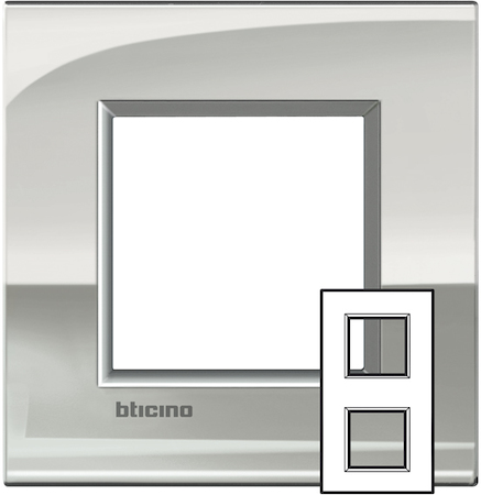 BTicino LNE4802M2PL LL рамка 2x2мод.71мм.Палладий