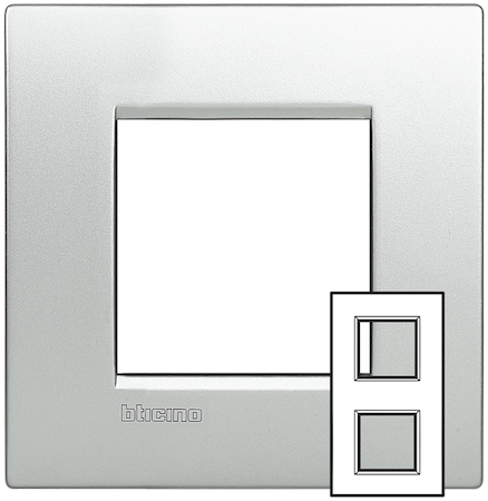 BTicino LNE4802M2TE LL рамка 2x2мод.71мм.Алюминий