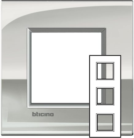 BTicino LNE4802M3PL LL рамка 2x3мод.71мм.Палладий