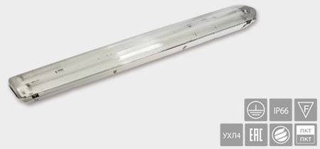 Белый Свет a6130 светильник комбинированный ZENIT IP65 BS-9641-2х54 Т5