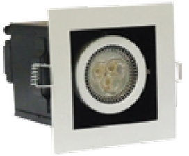 Briaton BR-DLS-003/1 WW Светильник светодиодный карданный 1х3Вт, тёплый белый,  98х98х120/ чёрный, рамка белая