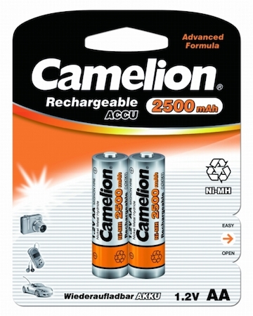 6107 Camelion  AA-2500mAh Ni-Mh BL-2 (NH-AA2500BP2, аккум-р,1.2В)