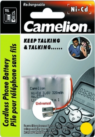 2699 Camelion  3,6V-320mAh С-315 (T-107) (C315 3NC-2/3AA320BMU, Ак-тор для р/т,Ni-Cd, 2/3 AA)