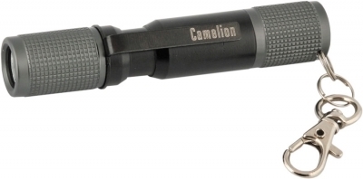 11439 Camelion LED16-1R (фонарь-брелок-ручка-клипса, мет-черн, 1 LED,1xR03 в компл, алюм., блистер).