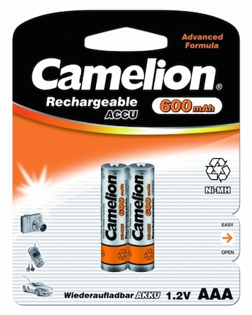 2695 Camelion   AAA- 600mAh Ni-Mh BL-2 (NH-AAA600BP2, аккум-р,1.2В)