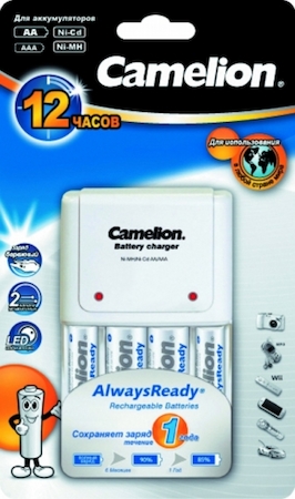 10356 Camelion BC-1010+2AA2100+2AAA800 AR(BC-1010B-2H21/2H800A,2-4AA/AAA/200Ma /св.инд/ак-ры Always Ready)