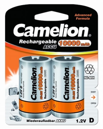 6185 Camelion  D-10000mAh Ni-Mh BL-2 (NH-D10000BP2, аккум-р,1.2В)