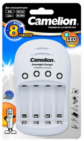 9253 Camelion BC-1008  (BC1008С, ЗУ для 1-4AA/AAA / 200мА/защит. от переполюс./поддер заряд/свет. индик.)