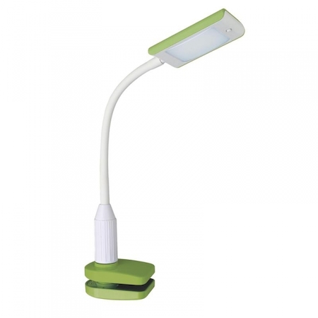 12481 Camelion KD-789  C40 зелёный & белый  LED(Свет-к настольный, зажим-струбцина, 7 Вт, 230В, 4000К)