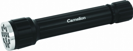 11335 Camelion LED5106-12B (фонарь, мат.черный, 12 LED, 2XR6 в комплекте, алюм.,блистер)