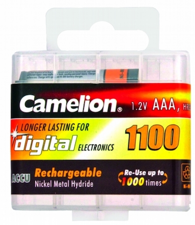 7347 Camelion   AAA-1100mAh Ni-Mh BC-4 + пластиковый футляр (NH-AAA1100BHC4, аккум-р,1.2В)