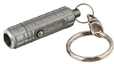 11434 Camelion LED10-1R (фонарь-брелок, металлик,  1 LED, 3xG3 в компл., алюм, блистер)