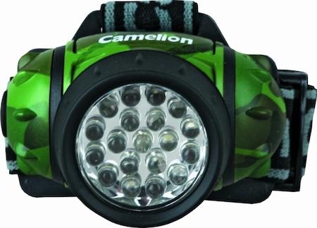 7538 Camelion LED5313-19F4ML (фонарь налобн камуфляж, 19LED, 4 реж, 3XR03 в компл, пласт, блист)