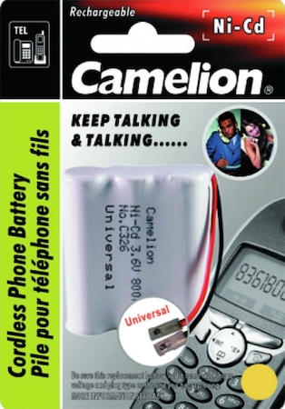 2698 Camelion 3,6V- 600mAh С-326 (T-110)  (C326 3NC-AA600BMU, Ак-тор для р/т, Ni-Cd)