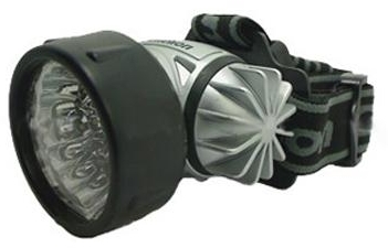 8138 Camelion LED5323-19Mx (фонарь налоб, металик,19 ультра ярк LED, 4 реж, 3XR03 в компл, пласт, блист)