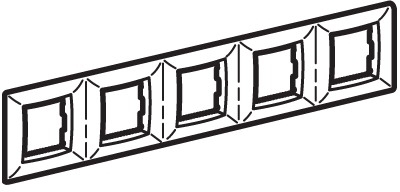 ДКС 75015G Рамка на 2+2+2+2+2 модуля (пятиместная), черный металлик, RAL7021