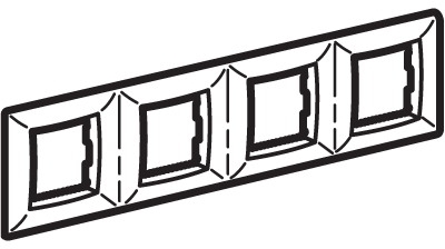 ДКС 75014V Рамка на 2+2+2+2 модуля (четырехместная), песочная, RAL1002