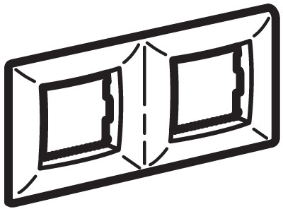 ДКС 75012G Рамка на 2+2 модуля (двухместная), черный металлик, RAL7021