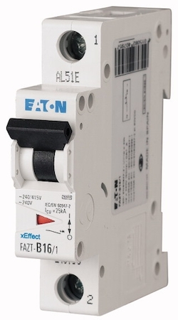 EATON 0000240777 Автоматический выключатель 4А, кривая отключения В, 1 полюс, откл. способность 25 кА