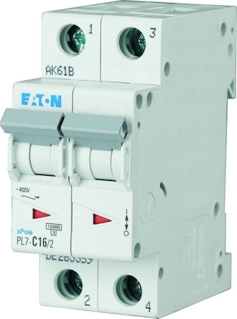 EATON 0000263361 Автоматический выключатель 25А, кривая отключения С, 2 полюса, откл. способность 10 кА