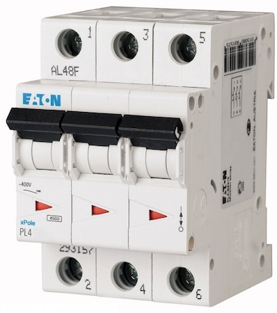 EATON 0000293155 Автоматический выключатель 40А, кривая отключения B, 3 полюс, откл. способность 4,5 кА