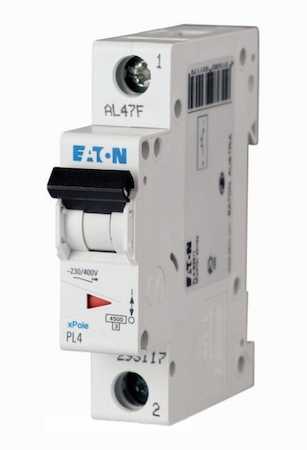 EATON 0000293120 Автоматический выключатель 50А, кривая отключения B, 1 полюс, откл. способность 4,5 кА