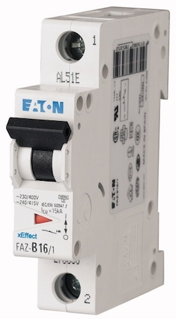 EATON 0000278555 Автоматический выключатель 6А, кривая отключения C, 1 полюс, откл. способность 15 кА