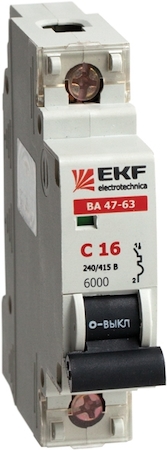 mcb4763-6-1-20C Автоматический выключатель ВА 47-63 6кА, 1P 20А (C) EKF