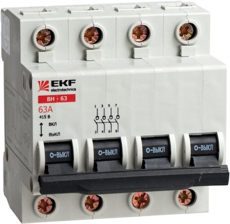 SL100-4 Выключатель нагрузки ВН-100, 4P 100А EKF