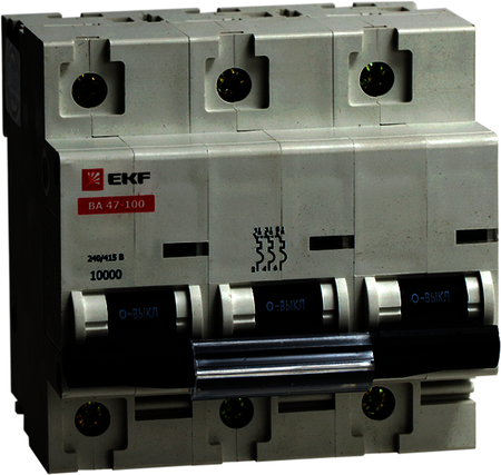 mcb47100-3-16C Автоматический выключатель ВА 47-100, 3P 16А (C) 10kA EKF