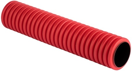 Фото Труба гофрированная двустенная гибкая ПНД d 40 с зондом (50 м) красная, EKF
