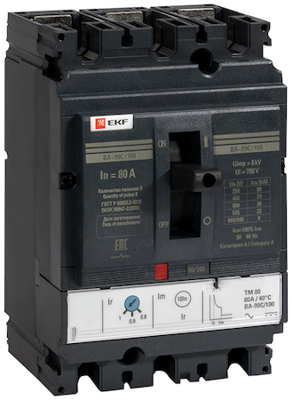 mccb99C-100-80 Выключатель автоматический ВА-99C (Compact NS)  100/ 80А 3P 36кА EKF PROxima