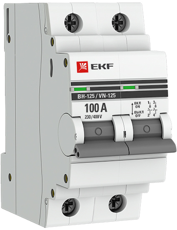 SL125-2-100-pro Выключатель нагрузки 2P 100А ВН-125 EKF PROxima