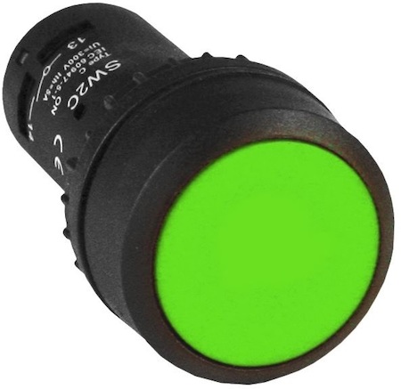 sw2c-11f-g Кнопка SW2C-11 с фиксацией зеленая NO+NC EKF PROxima