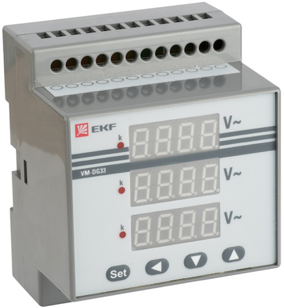 vd-g33 VD-G33 Вольтметр цифровой на DIN трехфазный EKF PROxima