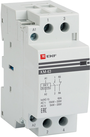 km-2-63-11 Контактор модульный КМ 63А NО+NC (2 мод.) EKF PROxima