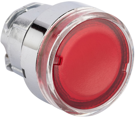Фото EKF XB4BW-R Исполнительный механизм кнопки XB4 красный плоский возвратный без фиксации, с подсветкой PROxima