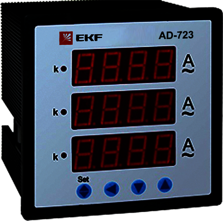 ad-723 Амперметр AD-723 цифровой на панель (72х72) трехфазный EKF  PROxima