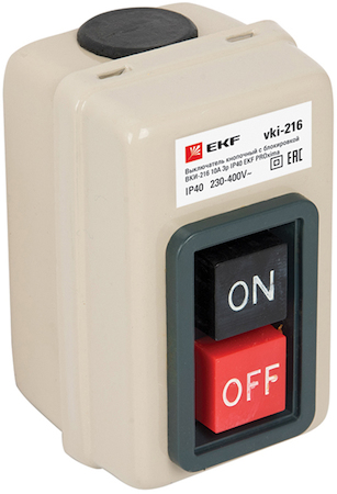 vki-216 Выключатель кнопочный с блокировкой ВКИ-216 10А 3P IP40  EKF PROxima